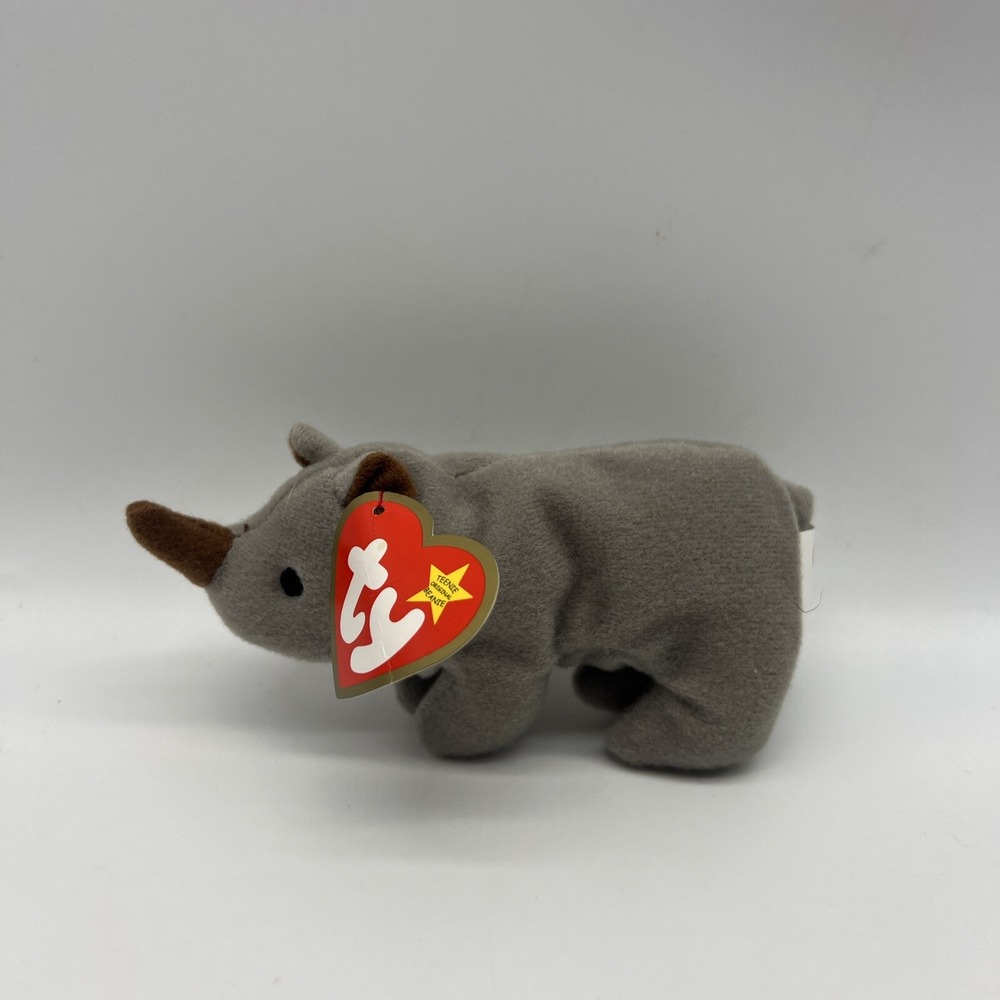 TY Beanie Bellies Baby Spike The Rhino Beanie‎ 5'' Plush Stuffed Animal